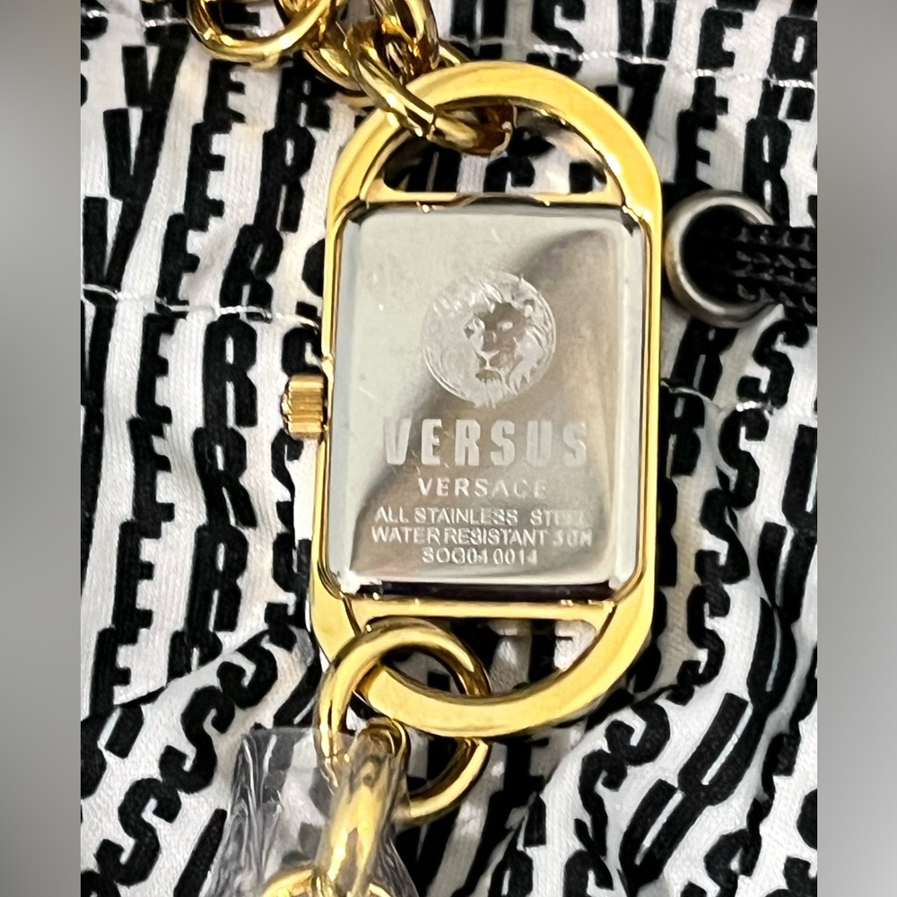 VERSUS by VERSACE NWT AUTHENTIC GENUINE BROWN LEATHER/GOLD WRAP DESIGN WATCH - Picture 7 of 17
